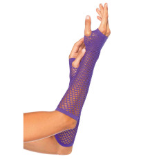 Long Fishnet Gloves Purple